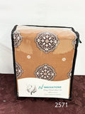 King size fitted sheet with 2 pillow cases 100% cotton. Made in Pakistan. $23.00 plus tax = $26