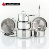 Meyer - 10 Pc Accolade Series Cookware Set - 2201-10-00. Stainless Steel, Made in Canada. Tax included limited time.
