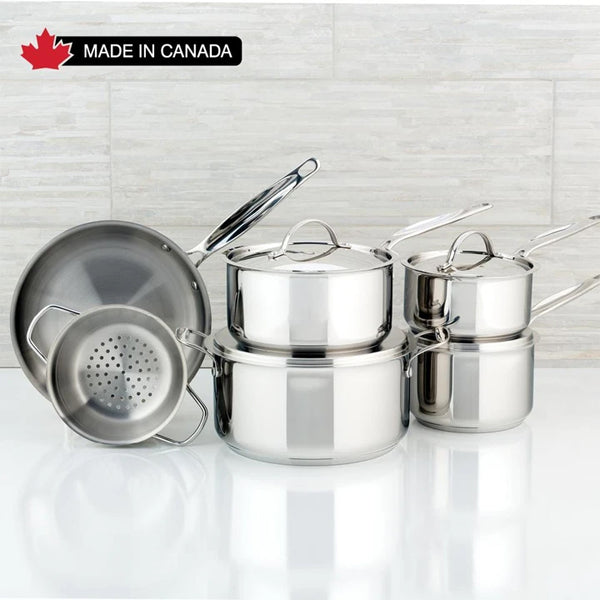 Meyer - 10 Pc Confederation Series Cookware Set - 2401-10-00. Stainless Steel Made in Canada. Tax included limited time.
